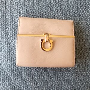 Salvatore Ferragamo Light Beige Leather Wallet